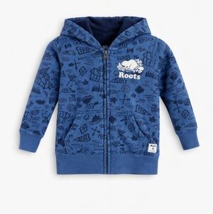 Roots Kids Blue Full Zip Hoodie Size 2T